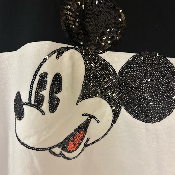 Disney Women's Black and White Mickey Top - Picture 2 of 3